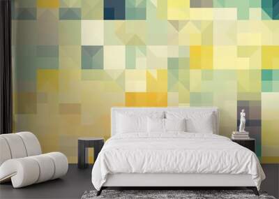 Abstract background with squares. Generative AI Wall mural