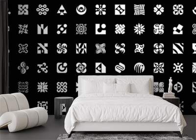 Abstract logos collection. geometric abstract logos. icon design Wall mural