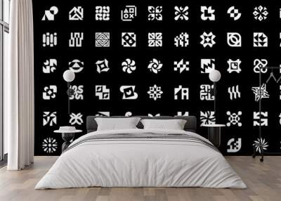 Abstract logos collection. Geometric abstract logos. Icon design Wall mural