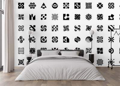 Abstract logos collection. geometric abstract logos. icon design Wall mural