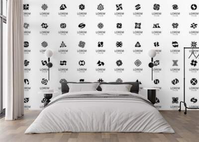 Abstract logos collection. Geometric abstract logos. Icon design Wall mural