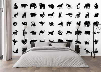 animals logos collection. animal logo set. isolated on white background Wall mural