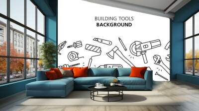 Building tools background. isolated on white background Wall mural