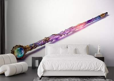 Magical wand of fairy tale sorcerer isolated on white background  Wall mural