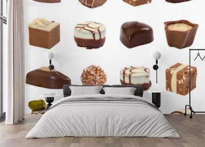 Set of chocolate candies Wall mural