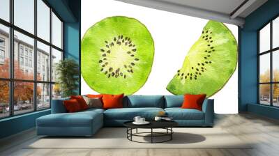 Set of watercolor kiwi fruit isolated on white background. Wall mural