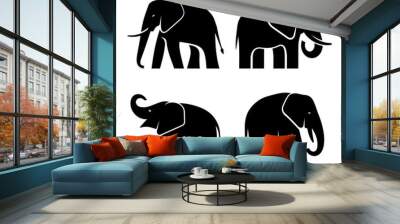 Set of Elephant logo. Icon design. Template elements Wall mural