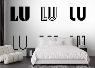 Set of letter LU logos. Abstract logos collection with letters. Geometrical abstract logos Wall mural