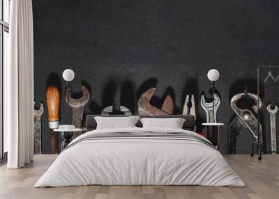 Set of Old Hand Repair Tools with Space for Text Wall mural