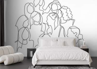 Sorority vector illustration drawn in line art style Wall mural