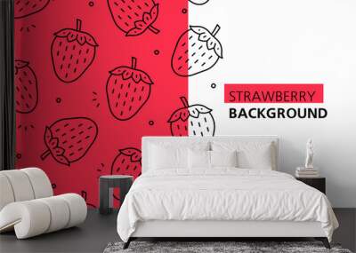 Strawberry background. isolated on white background Wall mural