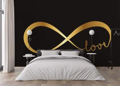 golden infinity sign, vector illustration Wall mural