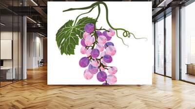 Bunch of grapes stylized polygonal Wall mural