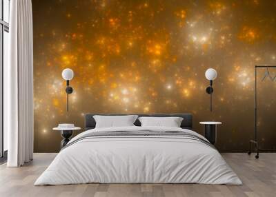 Fantastic abstract background from stars and galactic in space. Fractal art. Wall mural