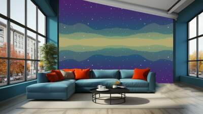 Pixel art of 80s Retro sci-Fi background. Pixel art background. 8bit Vector illustration Wall mural