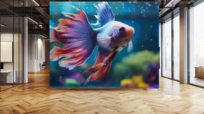 gold fish in aquarium Wall mural