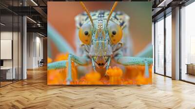 macro life of grasshopper Wall mural