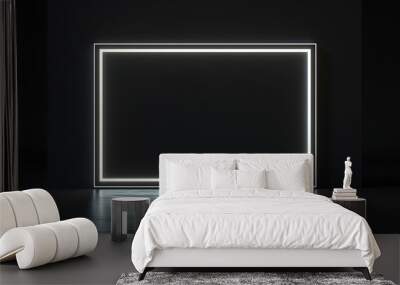 Black background with rectangle light border Wall mural