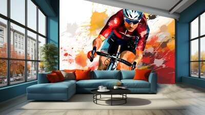 Cycling sport art background illustration Wall mural