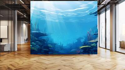 The under water scenery  background Wall mural