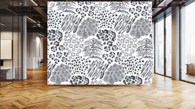 Vector seamless pattern with hand drawn animal skin ornament. Wall mural