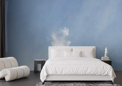 A small white cloud in the blue summer sky. Wall mural