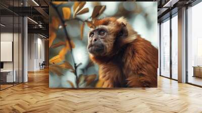 Capuchin Monkey, Primate in Tropical Forest Habitat Wall mural