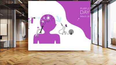 Epilepsy purple day vector banner template Wall mural