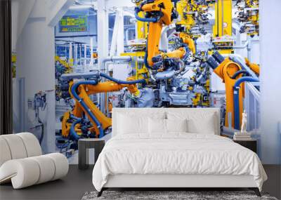 robotic arms in a car plant Wall mural