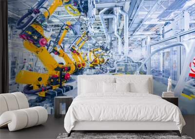 robots in a car plant Wall mural