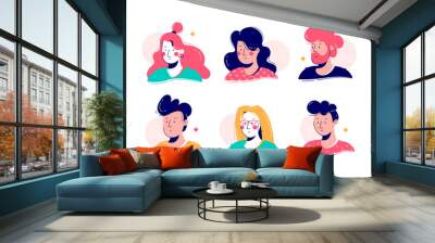 Avatars of man and woman set Wall mural