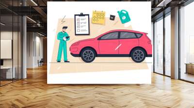 Car service work for vehicles mechanic maintenance Wall mural