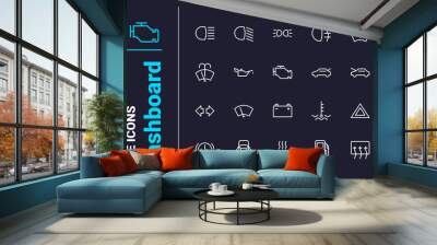 Dashboard with useful optimization icons set Wall mural