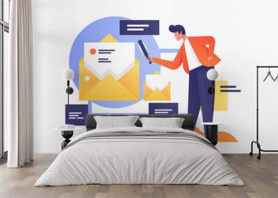 Email search via internet app Wall mural