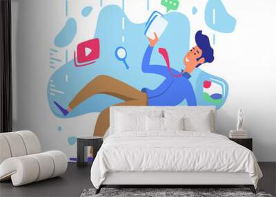 Surfing web network Wall mural