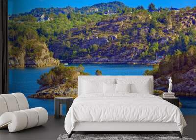 Norway mountains and fjord landscape Wall mural