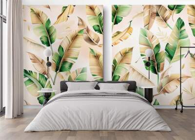 Abstract background banana leaves Wall mural