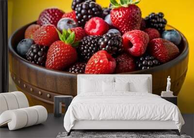 assortment of berries in a beautiful bowl Wall mural