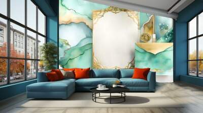 background with frame and flowers Wall mural