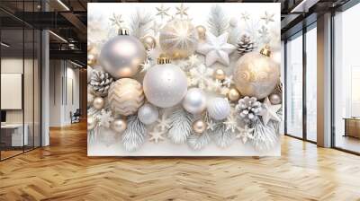 christmas decoration on white background Wall mural