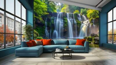 waterfall in the forest Wall mural