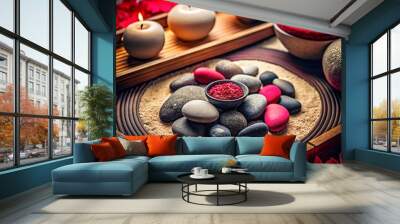 zen stones for meditation Wall mural