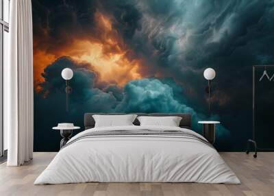 Thunderclouds, gray clouds. Grey clowd Wall mural