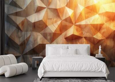 Wood surface texture. Abstract background. 3d effect. Wall mural