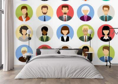 Business people avatars in a circle Wall mural