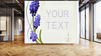 Flowers muscari blue spring Flower Wall mural