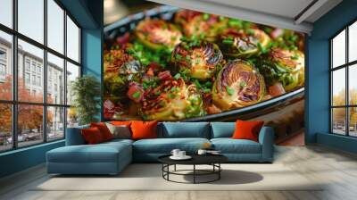 Brussels sprouts baked Wall mural