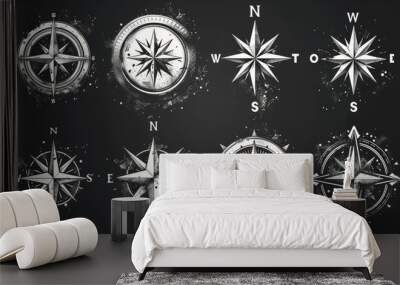 compass rose and compass Wall mural