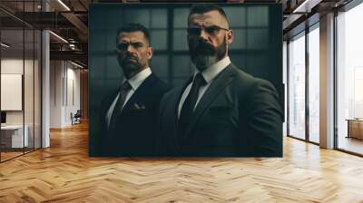 portrait of two businessmen Wall mural