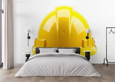 yellow helmet isolated on white Wall mural